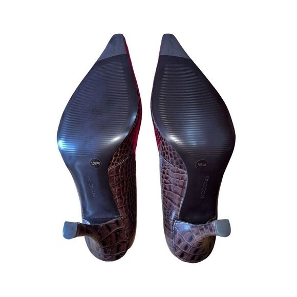 BCB Girls Katchen-BC Chocolate Color Crocodile Pattern Pointed Toe Womens Sz 10 - Picture 12 of 14